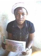 another child reading the gospel in a coloring book